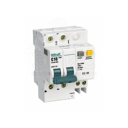 Выключатель автоматический дифференциальный (АВДТ) 2п 16А 30мА тип AC С 4.5кА ДИФ-101